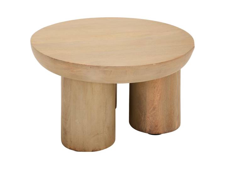 Livetastic Couchtisch, Natur, Holz, Mangoholz, vollmassiv, Holz, rund, rund, 35x70x70 cm, Wohnzimmer, Wohnzimmertische, Couchtische
