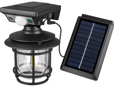 Uplifted Goods Retro Solar Motion Induction Wall Lamp round separated