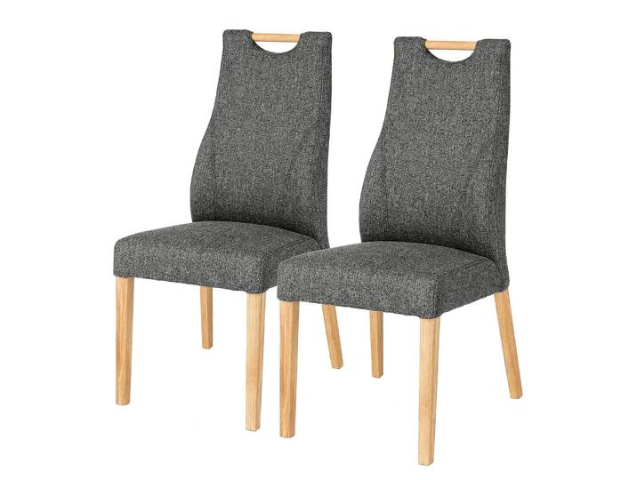 Chaise capitonnée Spofford lot de 2 47 x 104 x 44cm Gris/Anthracite
