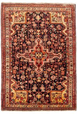 ECARPETGALLERY Hand-knotted Antalya Vintage Dark Navy Wool Rug - 3'9 x 5'4