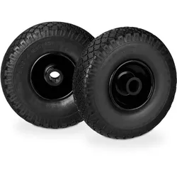 Relaxdays Sackkarrenrad Vollgummi im 2er Set Schwarz