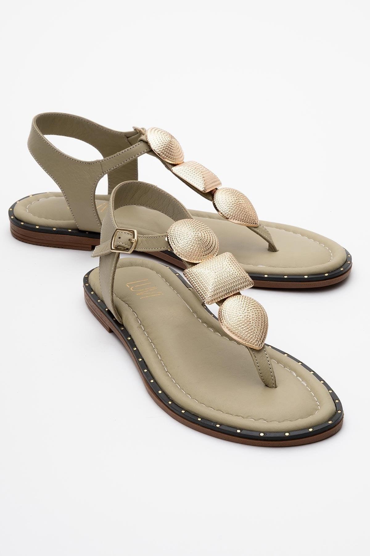 Giulia Leder Flach Sandale