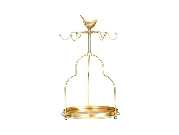 VNCdfhETs Tassenhalter-Ständer Messing-Vogel-Lagerregal, Abtropfgestell, Kaffeetassenregal for die Arbeitsplatte für Küchenarbeitsplatten