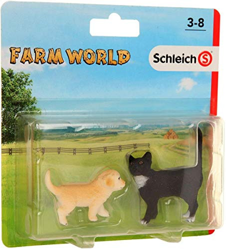 Schleich Farm World Golden Retriever puppy en kat set 87390