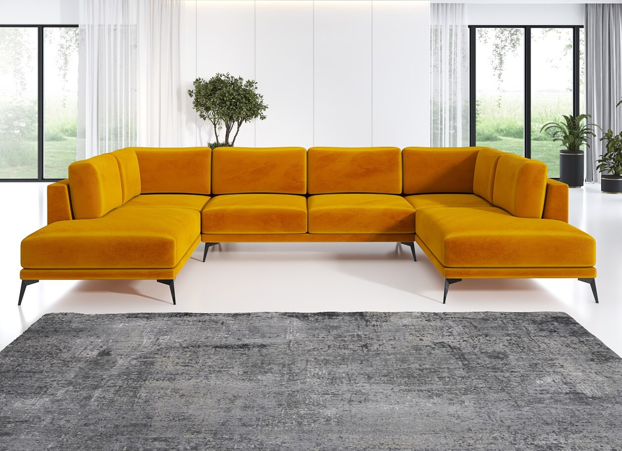 Mebloland ZORANO MSU Max Scandinavische L-vormige sofa met losse rugkussens