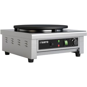 Saro Crepes-Maker Modell Merle, 3000 Watt, silber, Gusseisenplatte, Ø 40 cm