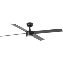 DC Deckenventilator Rudder L-4 Schwarz mit LED