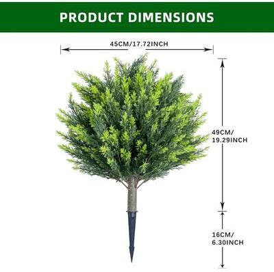 YUN "43.3"" Artificial Cypress Topiary Trees with Ground Spikes, Set of 2"