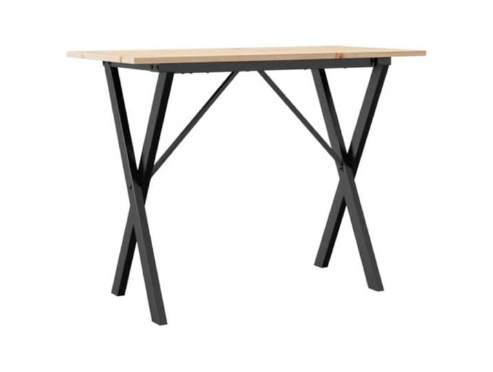 KGHERMDF Esstisch X-Gestell 100x50x75 cm Massivholz Kiefer und Stahl Robuste X-Form Struktur, Stabile Tischplatte für Mahlzeiten, Rustikale Optik, Langlebiges Naturmaterial
