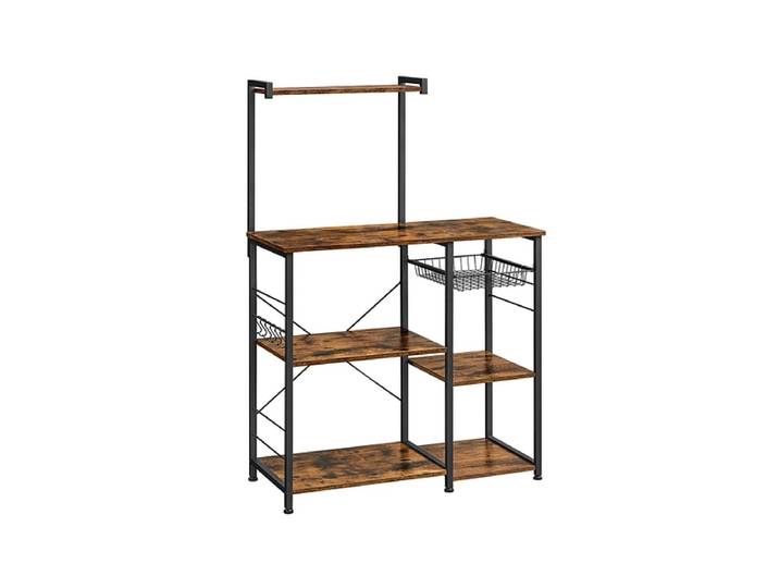 SONGMICS Küchenregal RUSTIK 40x90x134cm schwarz