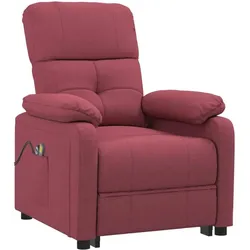 vidaXL, Massageliege + Massagesessel, Massagesessel Elektrisch Weinrot Stoff