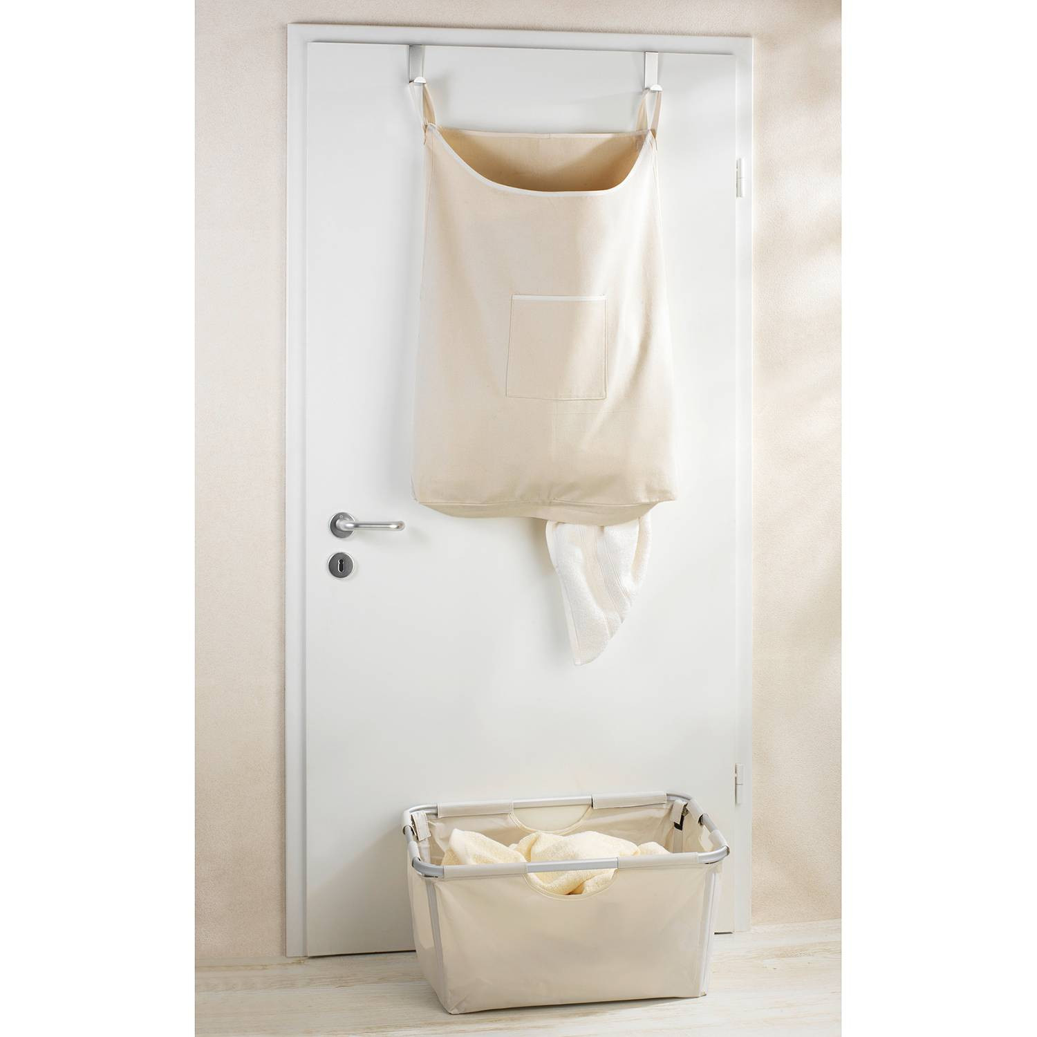 home24 Wasmand Canguro beige B/D/H: 52 x 81 x 10 cm
