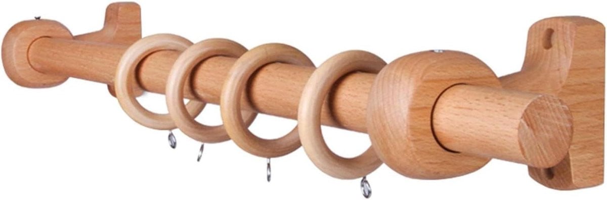 Houten Gordijnroede Romeinse Staaf Naturel - 180 cm