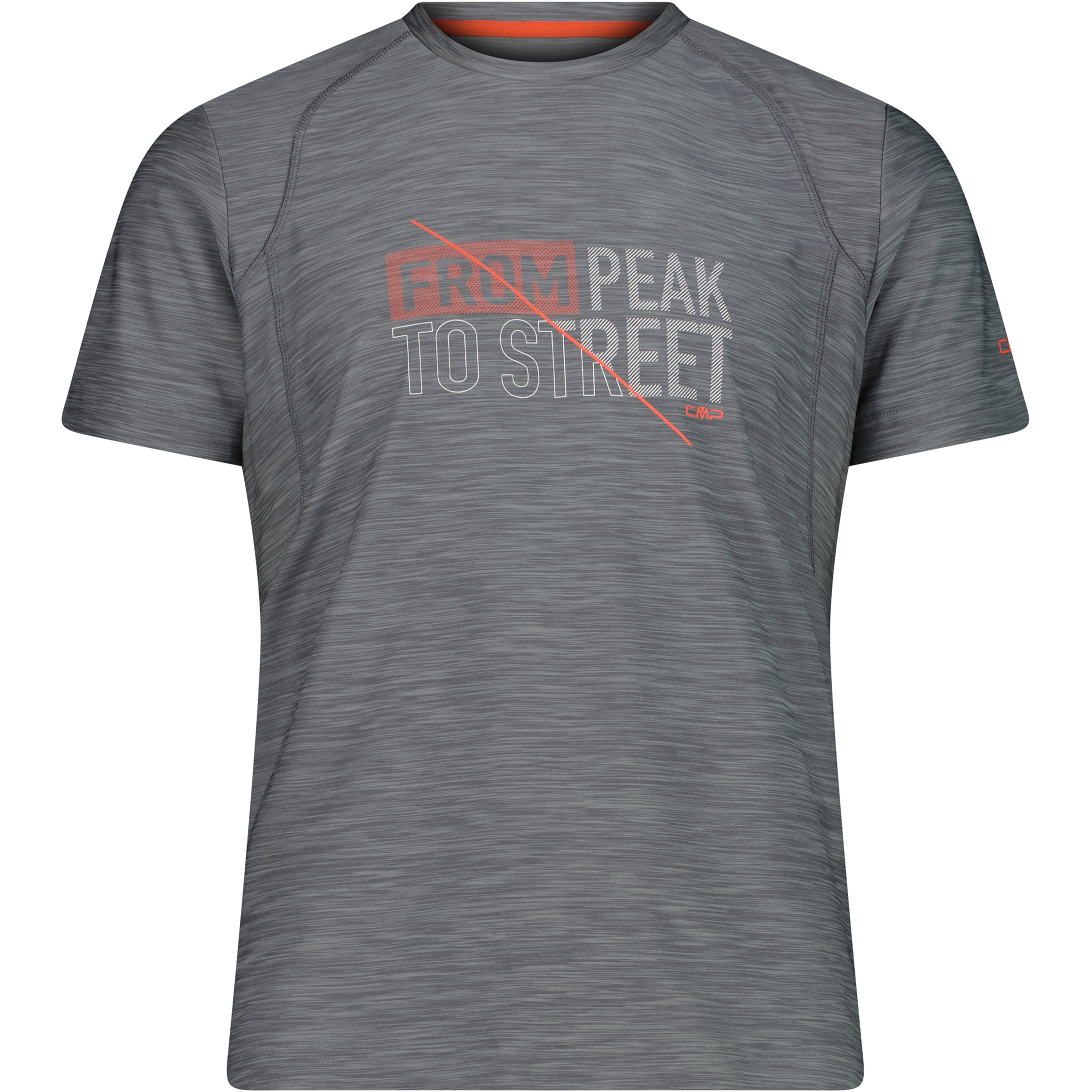 CMP Melange Print Herren T-Shirts grau Größe XL Trekking Elastisch