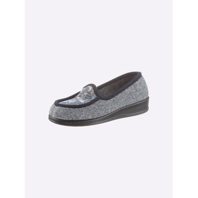 Hausschuh SCHAWOS, Damen, Gr. 39, Textil, grau, Schuhe Hausschuh