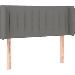 Décoshop26 - Kopfteil Schlafzimmer-Bettaccessoire Möbelstück mit Seitenteil 83 x 16 x 78/88 cm dunkelgrauer Stoff TDL0204905