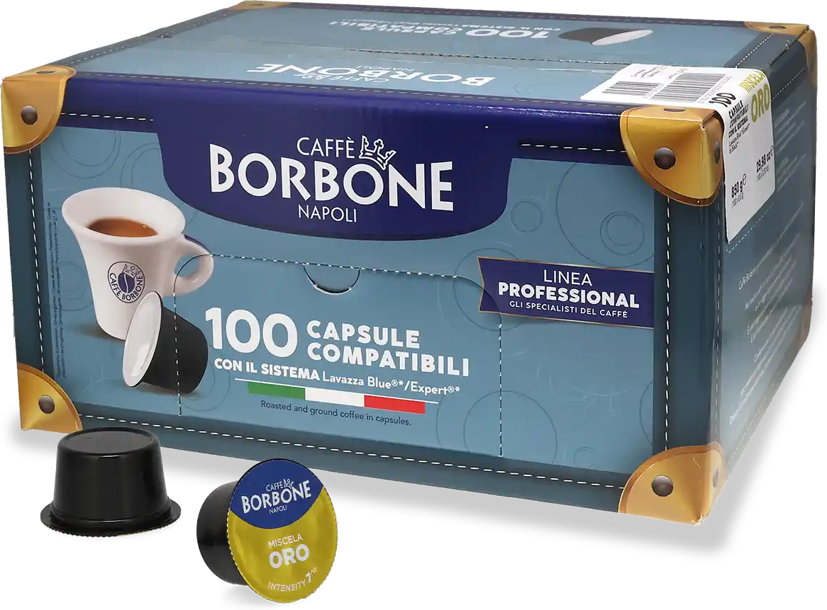 Caffè Borbone   Miscela Oro - 100 Capsules de café pour Lavazza Blue - Espresso - Compatible Lavazza Blue