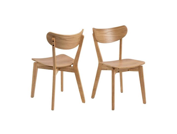 Lot de 2 chaise scandinave en bois marron clair