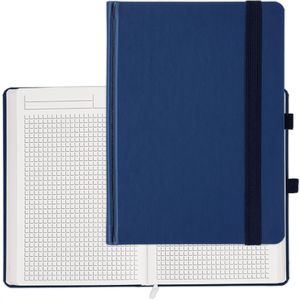 Geiger Notizbuch Organic-Book, recycling, Kunstleder Hardcover, blau, 96 Blatt / 192 Seiten, 90 g/m², kariert, A5