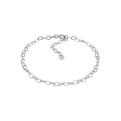 Armkette ELLI "Armband Herz Liebe Verbunden 925 Silber" Gr. 160, silber, Armbänder, Damen, Silber 925 (Sterlingsilber), Armkette