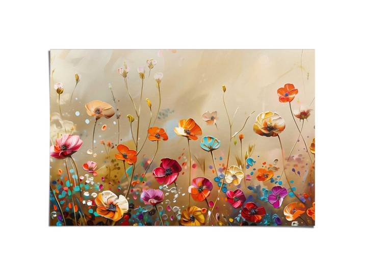 Poster REINDERS Sommerliches Blumenfeld , bunt (farbe bild(er): mehrfarbig), B:91,5cm H:61cm T:0,1cm, Bilder, Poster, Hobbyraum - Mehrfarbig - 150 gr. Papier - 91,5x61 cm