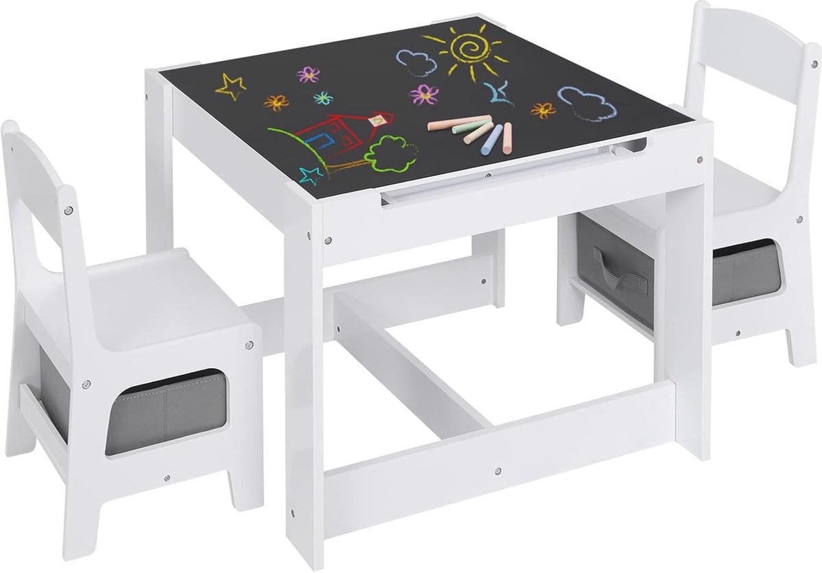 Kindertafelset met 2 stoelen en opbergruimte voor kinderen