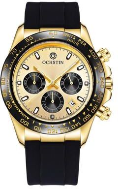 Everyday Crate OCHSTIN 6103 Sports Quartz Watch Waterproof Mens Silicone Watch With Chronograph And Luminous Display gold