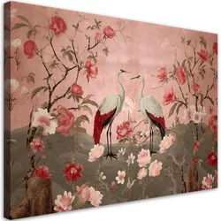 WANDBILD chinoiserie blumen und vögel