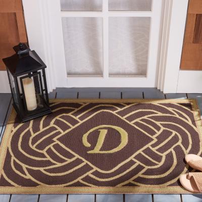 SAFAVIEH Hand-hooked Monogram M Chocolate Rug