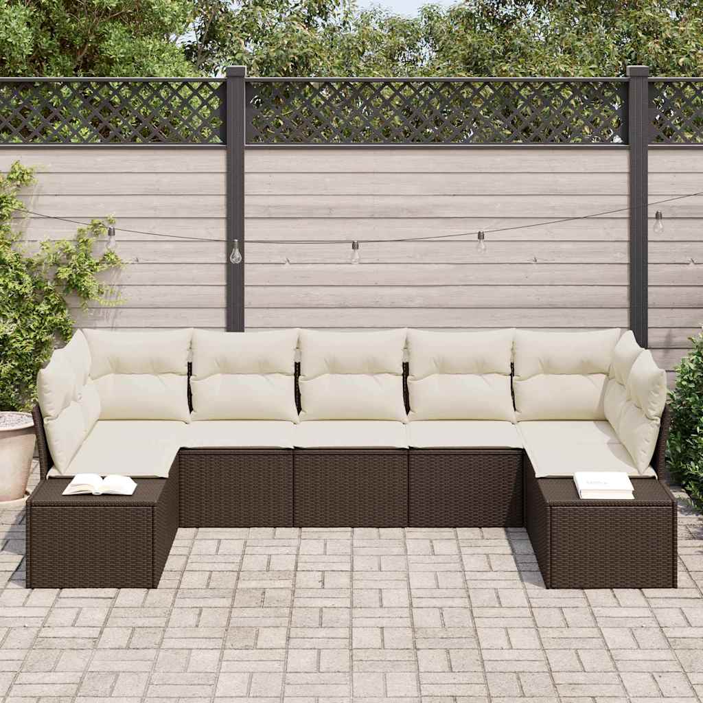 vidaXL Ensemble de canapé de jardin 7 pc 7-Nombre de places