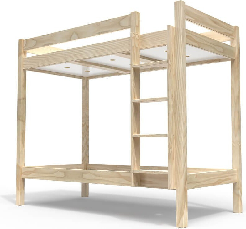 Etagenbett 2 Plätze 90x190 rechts Skala Holz ABC - Naturlack