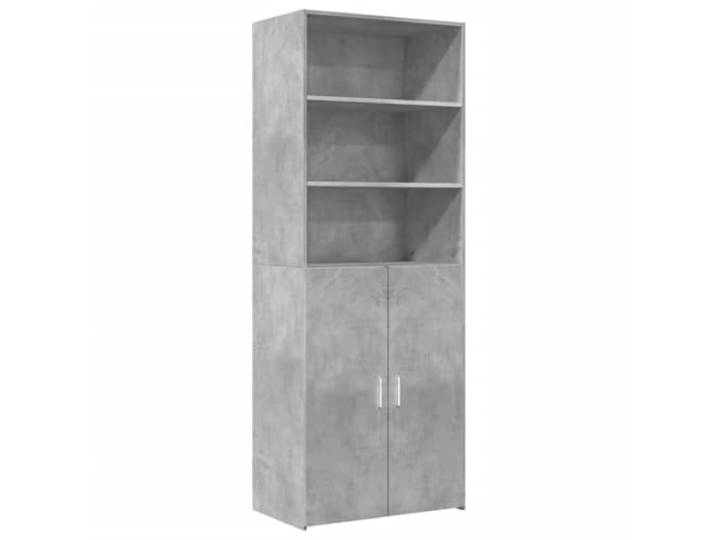 HGFDVCMR Highboard Betongrau 70x42,5x185 cm Holzwerkstoff Schrank Vielseitiger Schrank mit offenen Fächern und Türen für Wohnzimmer, Flur oder Schlafzimmer mit viel Stauraum.