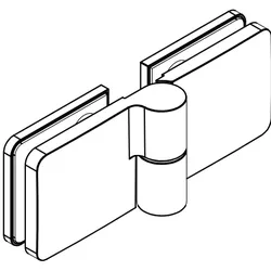 HSK Ersatzteile Scharnier komplett, Favorit Nova Anschlag rechts, Neu ab 11-23, E100290-R-77-41 E100290-R-77-41