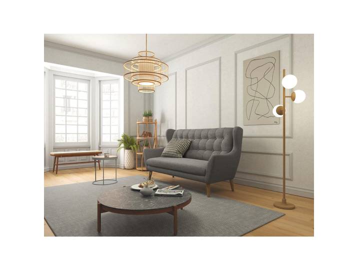 3-Sitzer-Sofa, Dunkelgrau, 197x107x94 cm, Textil, Rücken Echt, Modern