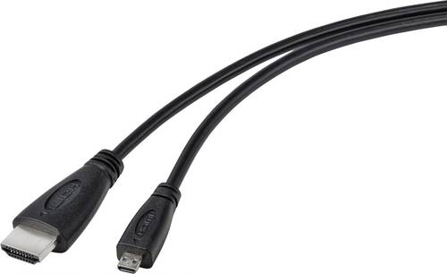 TRU COMPONENTS HDMI-Kabel Raspberry Pi [1x HDMI-Stecker - 1x HDMI-Stecker D Micro] 1.80m Schwarz