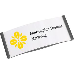 Böttcher-AG Namensschilder Premium, 65 x 30 mm, mit starkem Doppelmagnet, Kunststoff, anthrazit, 10 Stück