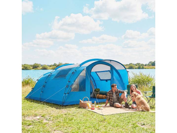 Outsunny Tente Tunnel 4 Personnes 3 Chambres Imperméable Facile