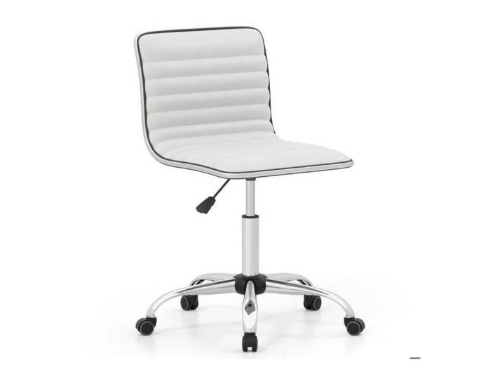 Hauteur réglable chaise de bureau pivotante 360° avec roulettes universelles dossier ergonomique blanche