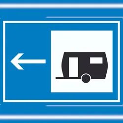 HB-Druck Wohnwagen links Symbol Aufkleber A2 (420x594mm)