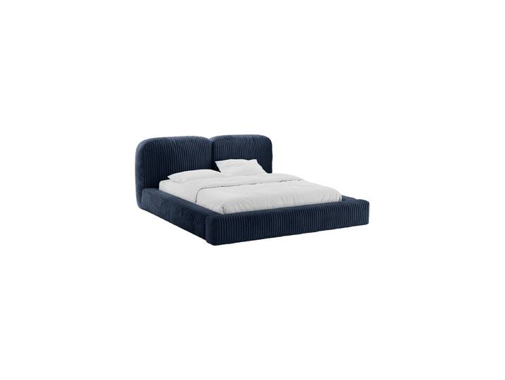 Design Polsterbett „Martina“ mit Ablagefach, Bouclé Cappuccino Micadoni
