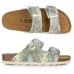 BONOVA Damen-Pantolette Schlangen-Optik 2 verstel. Riemen Super-Soft-Fußbett