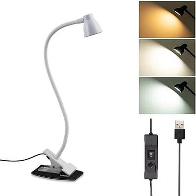 LED-Tischlampe mit Metallklemme, Leselicht mit drei Farbschemata zum Lesen – USB-betriebene Nachtlichter, Nachttischlampen fürs Schlafzimmer, 1 Stück
