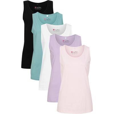 Longtop BONPRIX, Damen, Gr. 40/42 (M), lila (hellviolett, rauchsalbei, kristallrosa, schwarz, weiß), Jersey, Obermaterial: 100% Baumwolle, unifarben, figurumspielend Po-bedeckend, Rundhals, eingefasste Kante, Tops, figurumspielende Passform,...