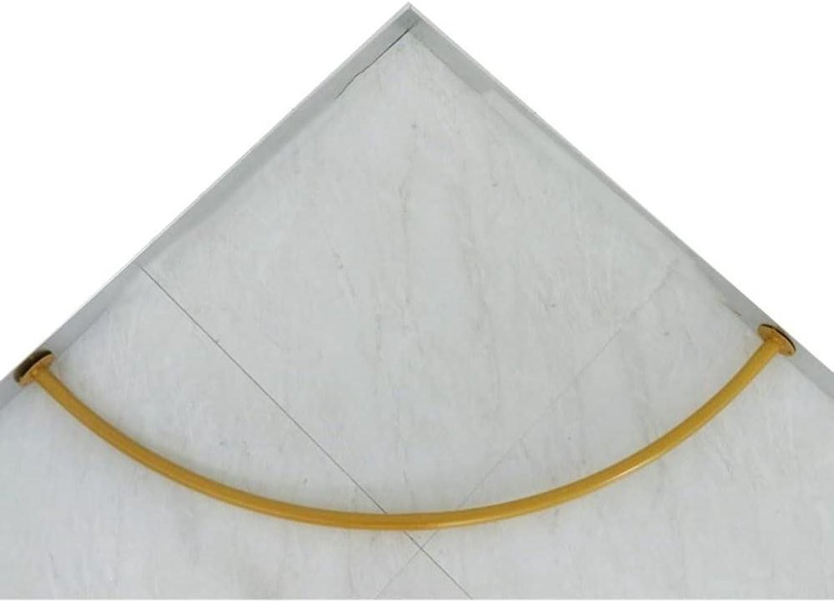 Gouden metalen gordijnroede voor hoekmontage, 90 x 90 cm