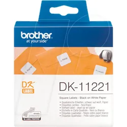 BRO DK11221 - Qudratische Etiketten, 23 x 23 mm, (1.000 St/Rolle), Papier
