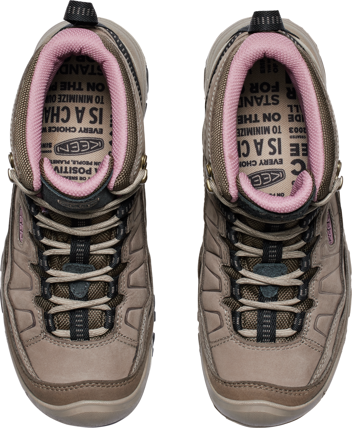 Wanderschuh KEEN "TARGHEE IV MID WP", Damen, Gr. 40,5, braun (brindle, nostalgia rose), Leder, Textil, Schuhe Wanderschuh, wasserdicht brindle, nostalgia rose 40,5