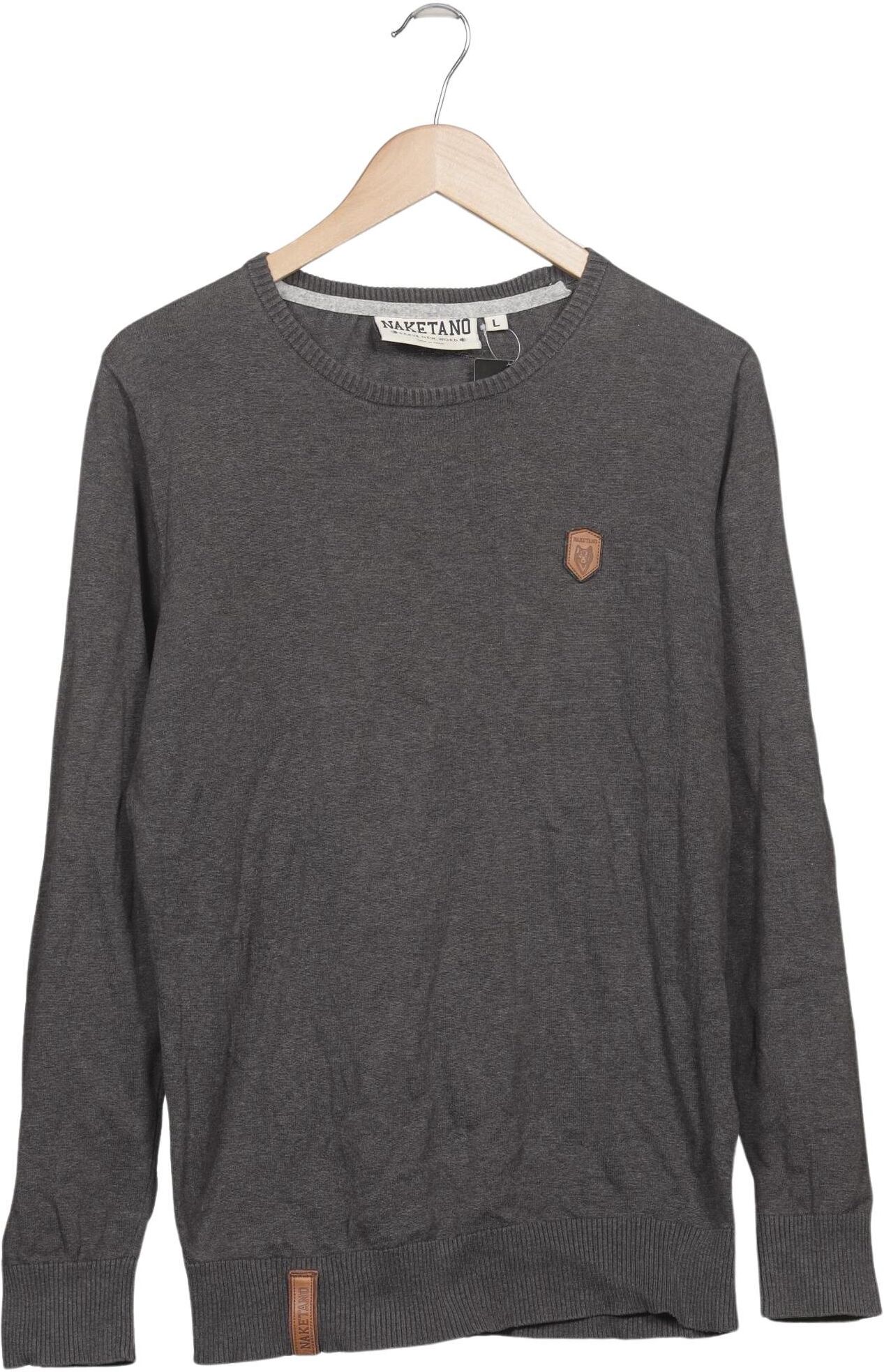 Naketano Herren Pullover, Grau, Gr. L, Baumwolle - Second Hand