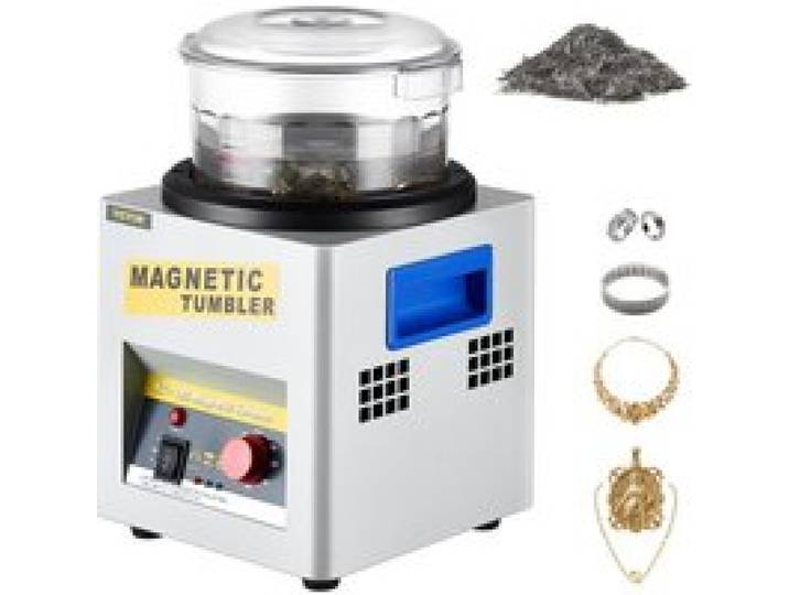 VEVOR Mini KT-185 magnetische Tumbler 180 mm, Schmuck Poliermaschine und Finisher Maschine mit guter Zeitfunktion, schneller Verarbeitungsgeschwindigkeit für Leichtmetall, Nichteisenmetalle, 2000 RPM