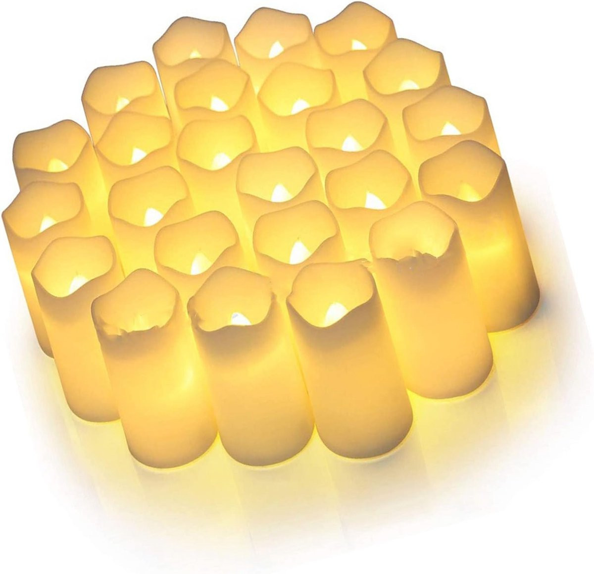 Set van 24 LED theelichtkaarsen met geel licht voor feestelijke decoratie
