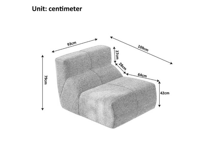 Fauteuil 1 Place Canapé Compressé Ergonomique Sans Montage - ELVMI - Mousse Haute Densité Velours Gris Clair